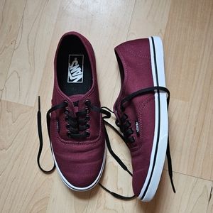 Vans Off the Wall Lace Up Burgundy Shoes Women's size 7